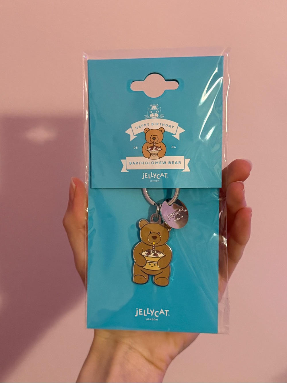 Jellycat Happy Birthday Bartholomew Bear Keychain